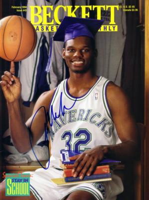 Jamal Mashburn autographed Dallas Mavericks Beckett Basketball magazine cover