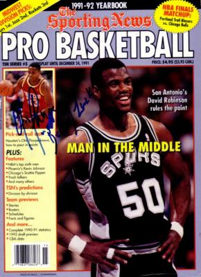 Otis Thorpe autographed Houston Rockets magazine cover