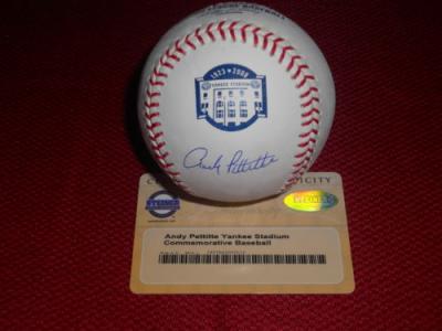 Andy Pettitte autographed Yankee Stadium commemorative MLB baseball (Steiner)
