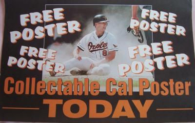 Cal Ripken 1995 Washington Times Collectible Cal Poster Today promotional sign