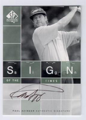 Paul Azinger certified autograph 2002 SP Sign of the Times golf card