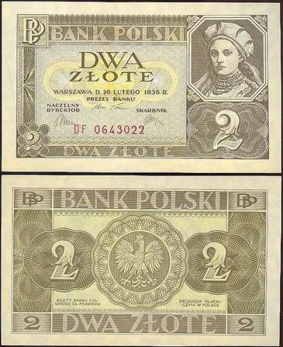 Banknotes; 2 złote banknote (Poland, 1936)