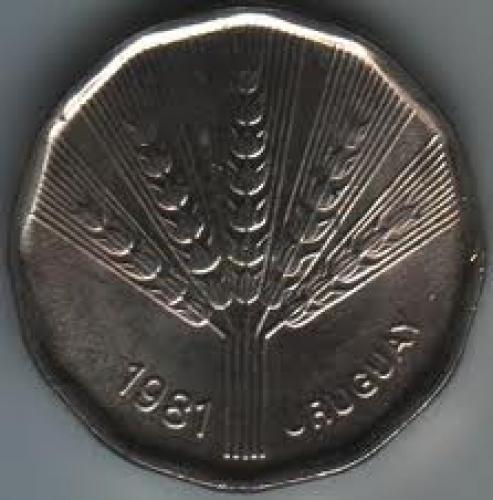 Coins; Uruguay 2 Peso Nuevo 1981; Back image