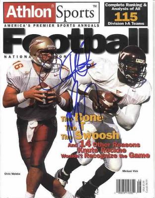 Michael Vick & Chris Weinke autographed 2000 Athlon magazine