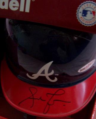 Andruw Jones autographed Atlanta Braves mini helmet UDA