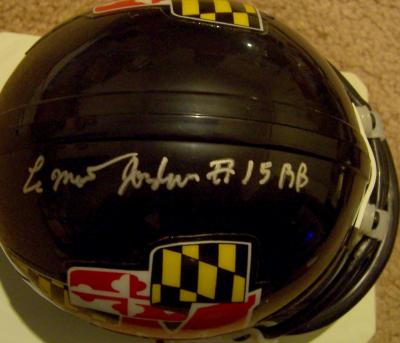 LaMont Jordan autographed Maryland mini helmet