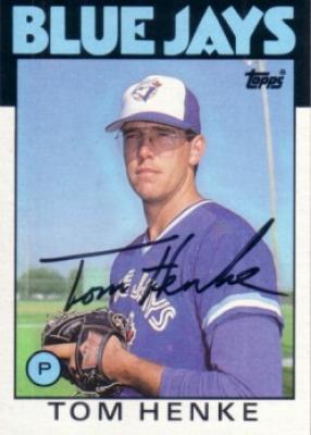Tom Henke autographed Toronto Blue Jays 1986 Topps card
