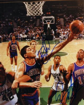 Bill Laimbeer & Dennis Rodman autographed Detroit Pistons 8x10 photo