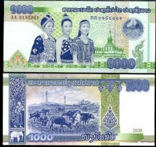Banknotes;  The Bank of the Laos PDR introduced a new 1000 kip banknote