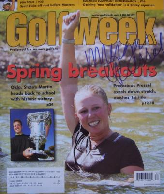 Morgan Pressel autographed 2007 Golfweek magazine