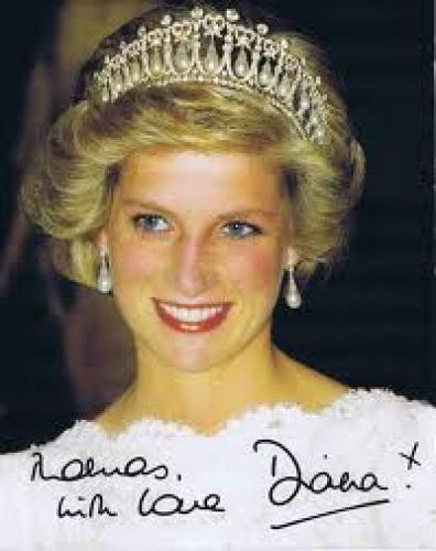 Memorabilia; Princess Diana photo with autograph