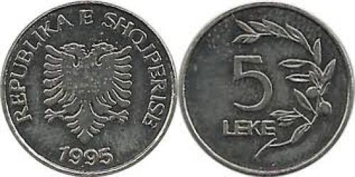 Coin; Albania coin; 5Lek; Year:1995
