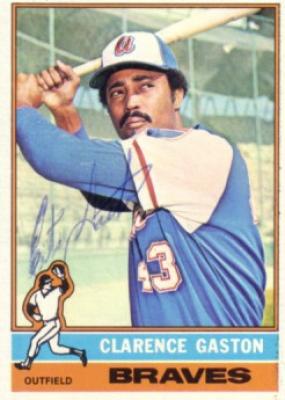 Clarence (Cito) Gaston autographed Atlanta Braves 1976 Topps card