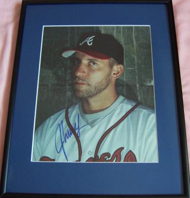 John Smoltz autographed Atlanta Braves magazine full page photo matted & framed
