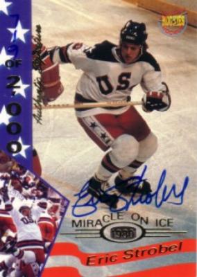 Eric Strobel certified autograph 1980 Miracle on Ice Signature Rookies card
