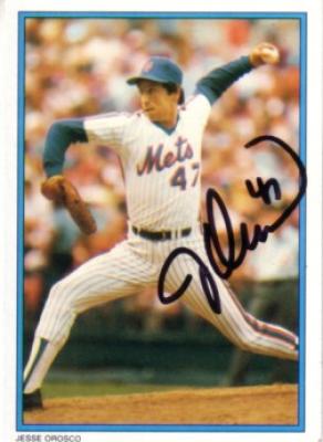 Jesse Orosco autographed New York Mets 1985 Topps Glossy All-Star card