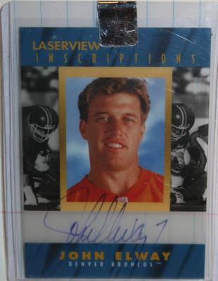 John Elway certified autograph Denver Broncos 1996 Pinnacle Inscriptions card