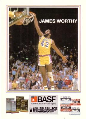 James Worthy Lakers 1984-85 BASF 5x7 card