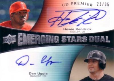 Howie Kendrick & Dan Uggla certified autograph 2008 Upper Deck Premier card #23/35