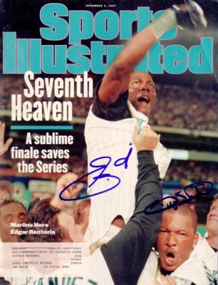 Edgar Renteria & Gary Sheffield autographed 1997 Florida Marlins Sports Illustrated