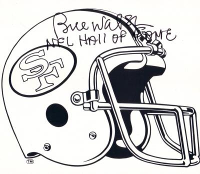 Bill Walsh autographed San Francisco 49ers helmet logo