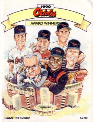 1990 Baltimore Orioles program (Cal Ripken Frank Robinson)