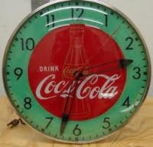 Memorabilia; Clock; 1950s Coca-Cola