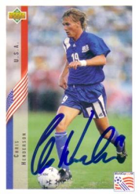 Chris Henderson autographed U.S. Soccer 1994 Upper Deck card