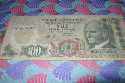 Turkey 100 Turkish liras-1970