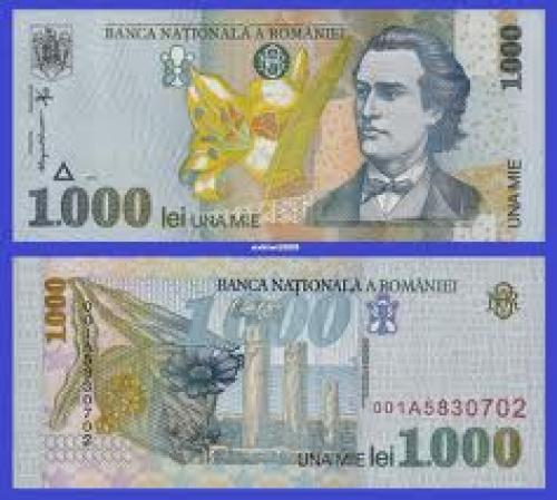 Banknotes;  Romania 1998 1000 Lei Banknotes.