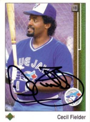 Cecil Fielder autographed Blue Jays 1989 Upper Deck card