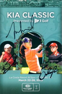 Lorena Ochoa Jiyai Shin Michelle Wie autographed 2010 LPGA Kia Classic program