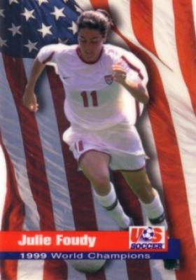 Julie Foudy 1999 U.S. Women's National Team Roox soccer card (Champion)