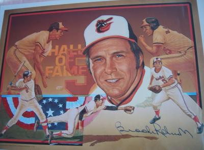Brooks Robinson autographed Baltimore Orioles 1983 Hall of Fame poster