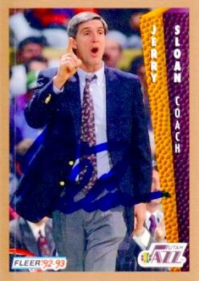 Jerry Sloan autographed Utah Jazz 1992-93 Fleer card