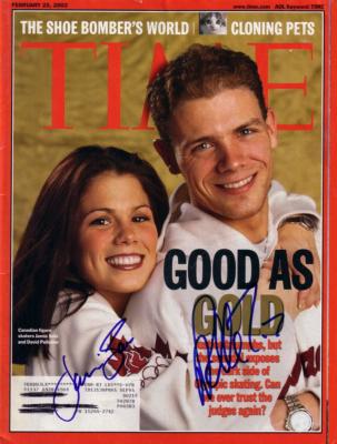 David Pelletier & Jamie Sale autographed 2002 Time magazine