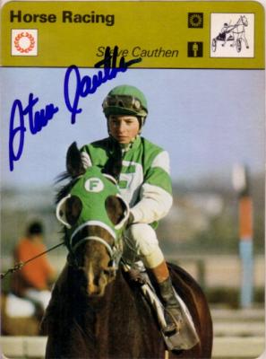Steve Cauthen autographed 1977 Sportscaster card