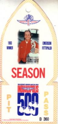 1994 Indianapolis 500 Pit Pass ticket (Emerson Fittipaldi)