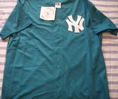 New York Yankees teal jersey by Majestic NEW WITH TAGS