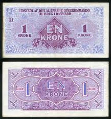 Banknotes: 1 Krone; Denmark