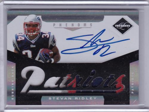 2011 PANINI LIMITED PATCH AUTO ROOKIE STEVAN RIDLEY NEW ENGLAND PATRIOTS
