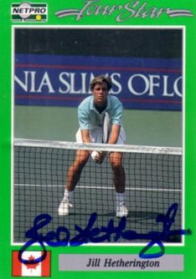 Jill Hetherington autographed 1991 Netpro tennis card