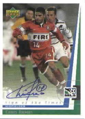 Chris Armas certified autograph 1999 MLS Chicago Fire card