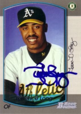 Terrence Long autographed Oakland A's card