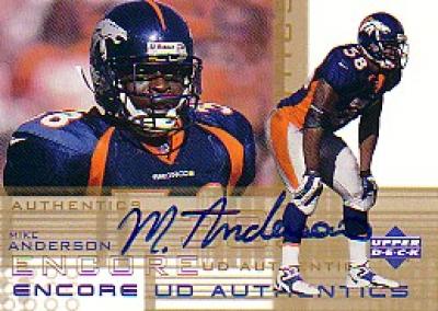 Mike Anderson certified autograph Denver Broncos Upper Deck card