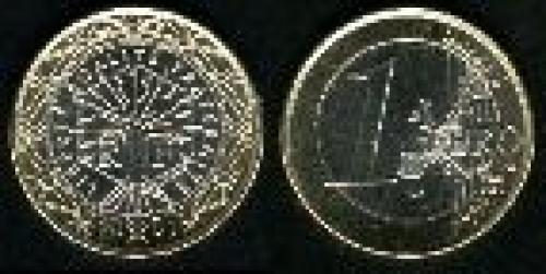 1 euro; Year: 1999-2006; (km 1288); Exterior Niquel-Latón (CuZn20Ni5) Interior: 3 Capas Cuproníquel/