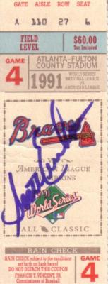 Scott Erickson (Twins) autographed 1991 World Series ticket