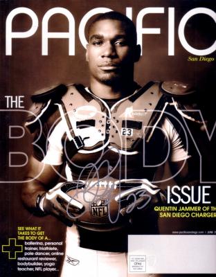 Quentin Jammer autographed San Diego Chargers Pacific magazine