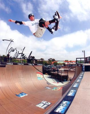 Tony Hawk autographed 8x10 skateboarding photo