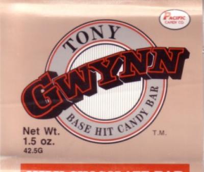 Tony Gwynn 1990 chocolate bar wrapper